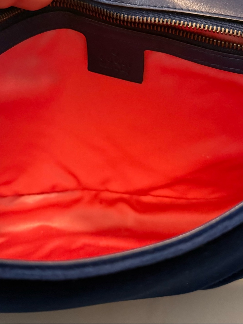 Gucci Royal Blue Velvet Marmont Shoulder Bag - Picture 9 of 12
